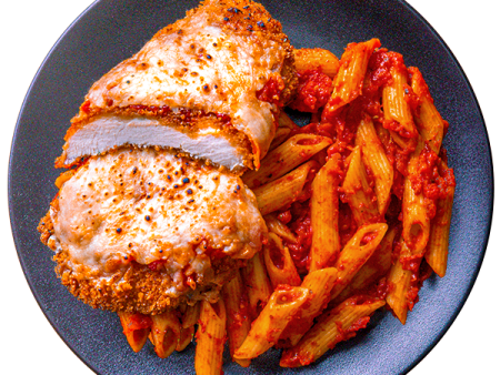 07 - Baked Chicken Parmigiana With Penne Pasta Online now