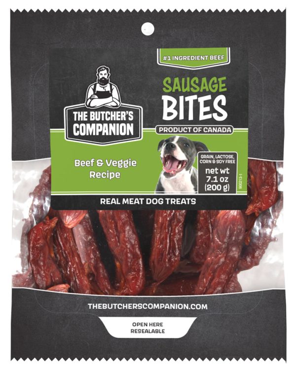 The Butcher s Companion Beef & Veggie Sausage Bites for Dogs 7.1oz Pouch Discount