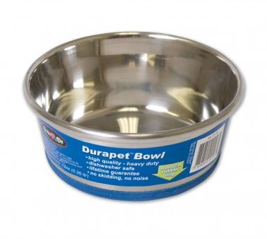 Durapet® OurPets® Premium Rubber-Bonded Stainless Steel Bowl - 12oz (0.75pt) Hot on Sale