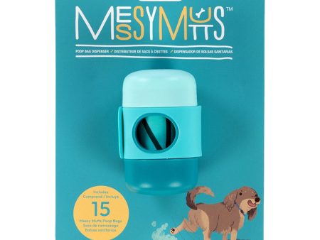 Messy Mutts Dog Wastebag Holder with Strap - Blue on Sale