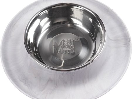 Messy Mutts Single Silicone Feeder with Stainless Bowl - Medium 1.5 Cup Bowl - Marble For Cheap