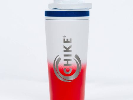 RED, WHITE, BLUE Chike Ice Shaker Stainless Steel Shaker Bottle (Skio) For Sale