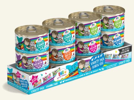 B.F.F. Wet Cat Food OMG! (Oh My Gravy!) Rainbow Road Variety Pack 12pk 2.8oz Cans For Sale