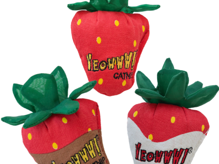 Yeowww! Strawberry Catnip Cat Toy - 3pk For Sale