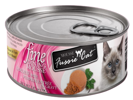 Fussie Cat Wet Cat Food Fine Dining Mousse- Sardine W  Pumpkin 2.4oz Can Single Online